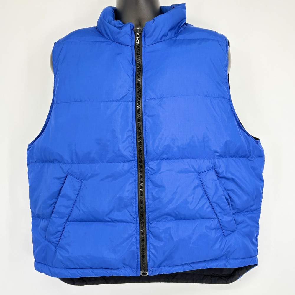 Eddie Bauer Mens Puffer Vest Blue Outdoor Outfitters Goose‎ Down LG Gorpcore